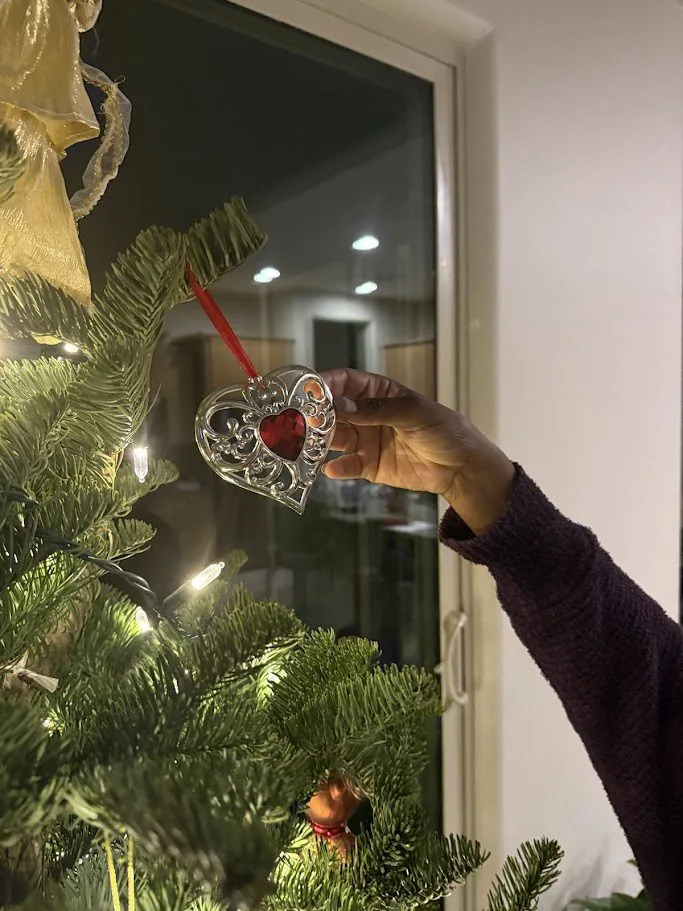 Decorating the holiday tree